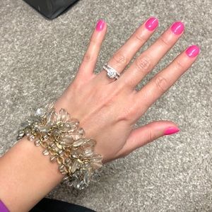 J. Crew gold and clear beaded bracelet